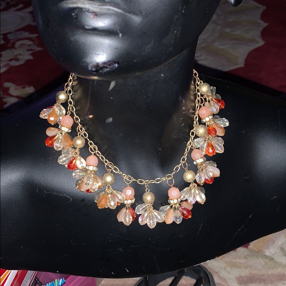 Vintage Beaded necklace8” and 6” extender 1950’s